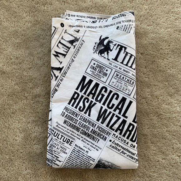 Art | Harry Potter Fantastic Beasts Magic Newspaper Fabric Swatch ...